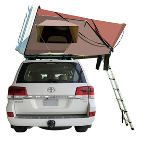 Tenda sul tetto a triangolo Pop-Up leggera in ABS facile installazione per auto da campeggio all'aperto in tessuto Oxford con palo in alluminio - Product Image 4