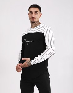 Camiseta Casual de Manga Larga a Rayas para Hombre con Bordado Imperio, Transpirable y de Corte Regular - Product Image 5