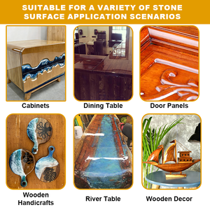 Tabletop <strong>Epoxy</strong> Resin Crystal Clear Countertop <strong>Coating</strong> for Wood Surfaces BPA-Free Food Safe After Cure Super Gloss - Product Image 5