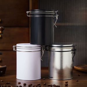 Contenitore per Caffè Vuoto Personalizzato all'Ingrosso, <span class=keywords><strong>Barattolo</strong></span> in Latta per Imballaggio e Conservazione con Valvola di Degassaggio, Grado Alimentare e Ermetico - Product Image 3