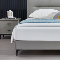 Ensemble de meubles de chambre luxueux, vente directe usine, lit rembourré doux avec fonction massage, cadre en bois, rangement rotatif, sans lavage