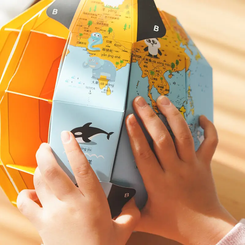 Rompecabezas 3D de globo para niños, juguete divertido para montar en Vertical, mapa de viaje para rascar