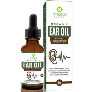 自有品牌100% 天然有机治疗和清洁剂耳油滴耳液用于耳部感染大蒜油