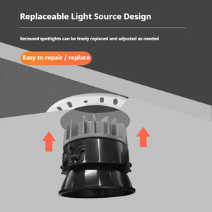 Lampu <span class=keywords><strong>LED</strong></span> Plafon Tanpa Bingkai yang Dapat Disesuaikan, Dudukan Bohlam MR11, Lampu Sorot, Desain Modern Anti Silau dari Aluminium - Product Image 3