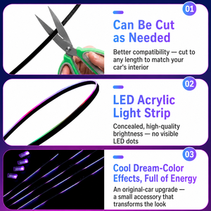 Kit Luci Ambientali per Auto in Acrilico Dreamcolor Nascoste, Luci LED Ambientali per Interni Auto 12V LHD RHD - Product Image 6