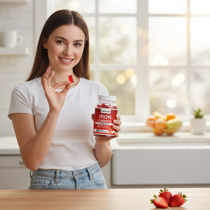 Integratori di Ferro per Adulti con Vitamina C e Zinco, Confezione da 60 Pezzi |   Integratore per Energia e Salute del Sangue Migliora la Densità Ossea Gusto Fragola 2 Pezzi - Product Image 6