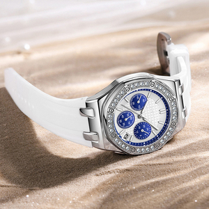 Casual 3 ATM impermeable mujer reloj de cuarzo piedra delgada banda de silicona Montre Femme movimiento de cuarzo reloj plateado para mujer - Product Image 5