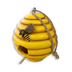 Goedkope gele wanddecoraties voor thuis, gemaakt in China, van <span class=keywords><strong>polyresin</strong></span>, bijen-vogelhuisje. - Product Image 1