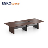 EGROspace Mobilier Professionnel Haut de Gamme : Table de Conférence Grande pour Salle de Réunion avec Gestion des Câbles