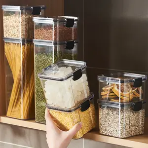 Kitchen Storage Jar Cereal Crisper Manufacturers Wholesale Dry Snacks Moisture-Proof And Dust-Proof Plastic Sealed Storage Tanks