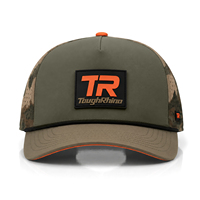 Casquette Snapback Premium Personnalisée en Caoutchouc PVC à 5 Panneaux avec Visière Courbe Imprimé Camouflage, Chapeau de Golf Imperméable Haute Performance pour Sports de Plein Air
