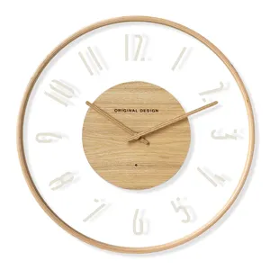 2024 New Original Design Glowing Clock Nordic Simple Acrylic Luxury Wooden Led Light Wall Clocks Custom