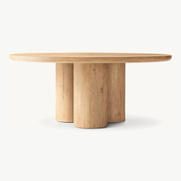 Luxuriöses Minimalistisches Modernes Massivholz-Esszimmer-Set Zylindrischer Sockel Passende Esszimmerstühle Hochwertige Replik Montiert Langlebig