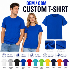 Camiseta de Hombre Personalizada con Logotipo, 100% Algodón, 180G, Premium, Suave, Transpirable, Cuello Redondo Clásico, Venta al Por Mayor, Tallas S-5XL, Azul Rey - Product Image 1