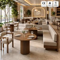 Ensemble de mobilier de restaurant haut de gamme, banquettes en bois massif, table et chaises pour café et restaurant