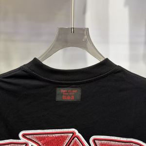 T-shirts VARE ALL DAY pour hommes en coton de haute qualité avec impression de vaisseau spatial extraterrestre et strass thermocollés, vente en gros - Product Image 6