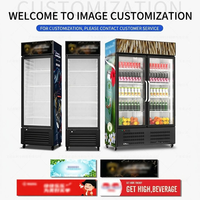 Réfrigérateur vertical pour boissons avec porte vitrée, refroidisseur de Coca-Cola, refroidisseur d'air pour Cola, vitrine réfrigérée pour Pepsi, pour supermarché