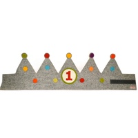 Haute qualité garçon ou fille feutre premier anniversaire fête chapeau feutre couronne fleur jouet avec taille personnalisée pour les enfants fête