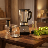Mixeur Commercial Robuste 3-en-1 de 1500 ml pour Cuisine, Mixeur à Smoothies et Extracteur de Jus, Robot Culinaire 11-en-1 pour Magasin