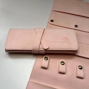Wholesale Custom Microfiber Travel Jewelry Bag Storage Organizer for Ring Earring Necklace Foldable Velvet <strong>Jewellery</strong> <strong>Roll</strong> - Product Image 5