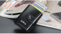 Dompet pria 2024 pemblokir RFID kotak Aluminium pelindung dompet kulit PU dengan klip uang desainer tempat kartu pemegang kartu kredit