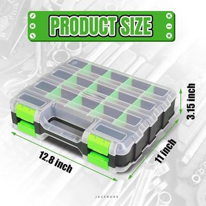 Double-sided Parts Storage Box 182x128x85mm Plastic Portable Tool Organizer for Electronics and Screws - Product Image 3