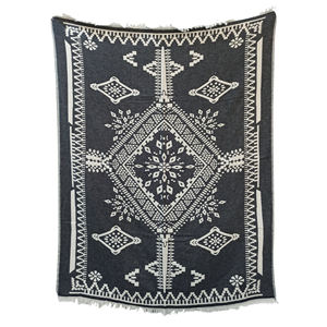 Manta de diseño Tribal extragrande, hecha en Turquía, 100% algodón, hecha en Turquía, Colección Jacquard - Product Image 6