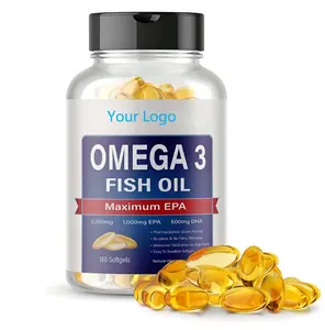 健康护理高品质Omega3 500/250 EPA/DHA鱼油1000毫克软胶囊