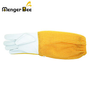 ถุงมือรักษาผึ้งผ้าฝ้ายสีเหลืองถุงมือหนังปลอดภัยสำหรับคอลเลกชันน้ำผึ้ง - Product Image 4