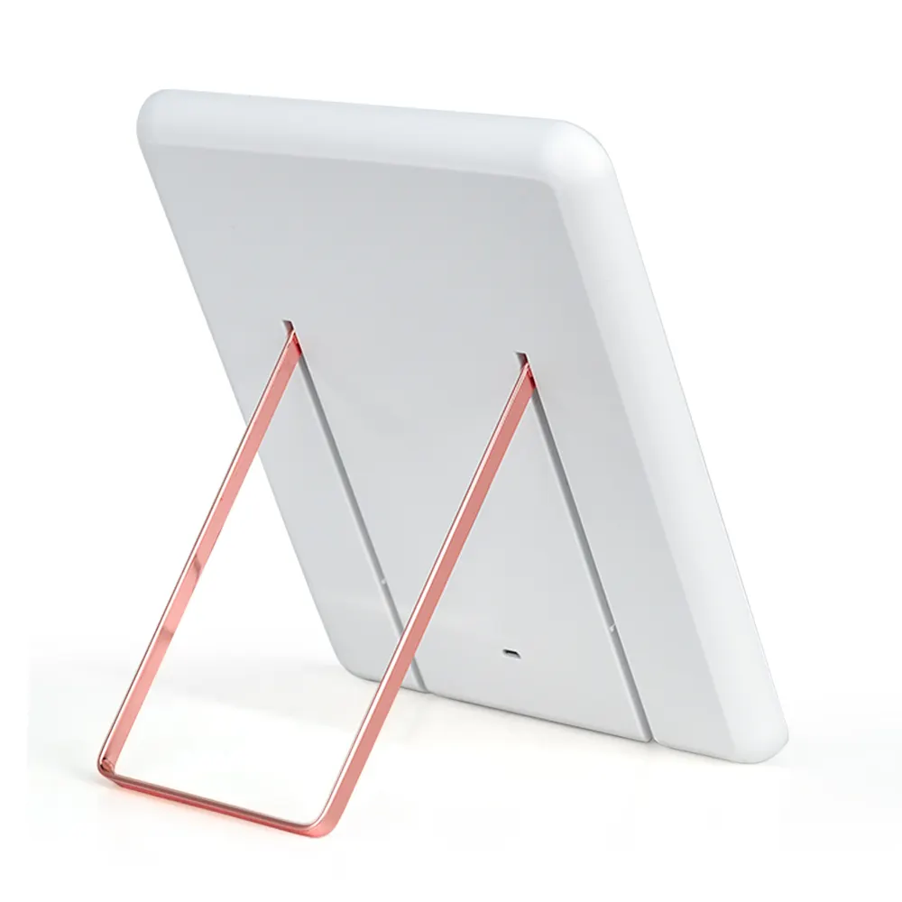 Amazon New Square Shape Large Cosmetic Rechargeable Portable LED Lighted Table Mirror 1200mAH