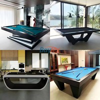 Table de billard 8FT 9FT 7FT avec plateau de salle à manger, plateau en ardoise, pour villa, maison, salon, couleur de tissu personnalisable