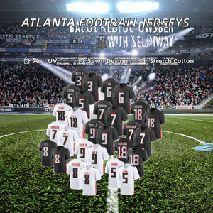 Venta al por Mayor de Camisetas de Fútbol Americano para Hombre TRENDLE INTERNATIONAL, Modelo Atlanta, Spandex/Algodón, Anti-UV 18 # Primos/9 # Michael Penix - Product Image 2