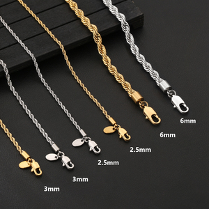 3mm Twisted Chain Fashion 18K REAL Gold Plated Stainless Steel Tarnish Free Waterproof Jewelry Women <b>Men</b> Rope Bracelet Homme - Product Image 5