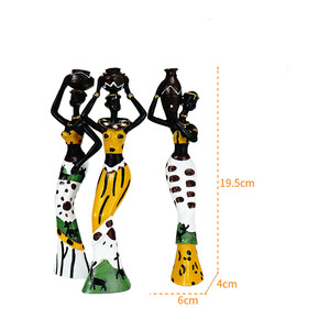 Su misura 3 pezzi ornamento in resina artigianato per donne africane uso interno mascotte statua statuetta 3D modello animale decorazioni natalizie - Product Image 4