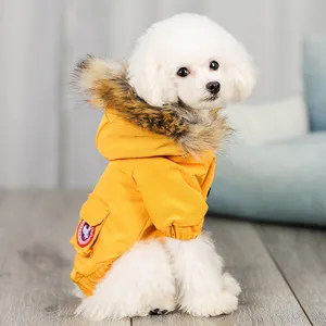 Manteaux d'hiver à capuche pour chiens, hauts et bouffants, blouson d'hiver, vêtements de luxe pour chiens