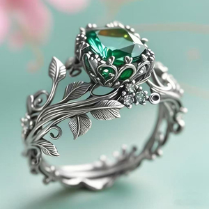 Bague en alliage pour femme, design innovant populaire en forme de feuille, style vintage simple et léger, bijoux tendance en gros - Product Image 2