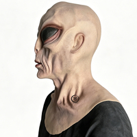 Masque de visage d'alien pour fête d'Halloween, design personnalisé en usine, drôle, cosplay, masque de tête en silicone réaliste fait à la main, haute qualité