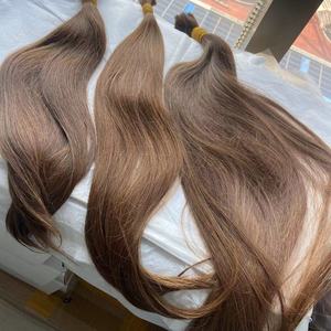 Rambut Virgin Warna Alami Coklat Muda 100% Rambut Eropa Virgin Tanpa Proses, Grosir - Product Image 5