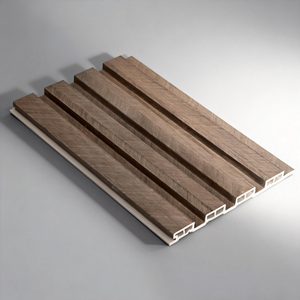 Panneau mural WPC ignifuge et imperméable en matériau bois-plastique, directement de l'usine, facile à installer pour la décoration intérieure, excellent panneau mural - Product Image 1