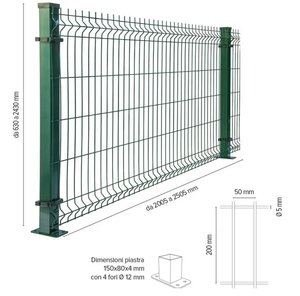 Clôture en treillis métallique en forme de V 3D à faible quantité minimale de commande-<span class=keywords><strong>Panneau</strong></span> de clôture soudé enduit de PVC galvanisé pour la sécurité scolaire et routière - Product Image 1