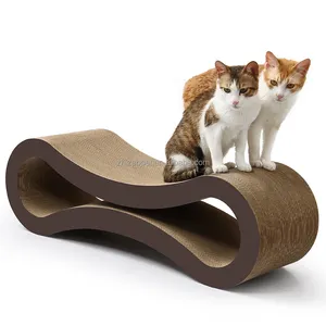 Top Selling Large Size Paper Board Scratching Post Number 8 Cat Scratcher Lounger