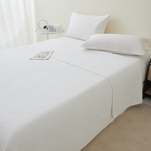 Set 3 pezzi Set copriletto <span class=keywords><strong>letto</strong></span> imbottito singolo doppio Set di federe minimaliste copriletto in cotone bianco grigio trapuntato - Product Image 2