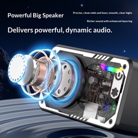 Speaker Transparan V1 Mech dengan Lampu Warna-warni, Bass Nirkabel untuk Luar Ruangan, Speaker Mini Desktop TWS Pairing yang Bertenaga