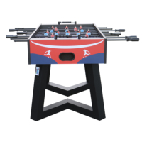 2025 Table de baby-foot standard en bois MDF personnalisé bleu marine jeu de sport d'intérieur autoportant de 5 pieds avec LED et joueurs en plastique