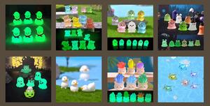 การ์ตูนเรืองแสง ฟู แบ็ก อุปกรณ์ตกแต่งเรซิ่น DIY กาวครีม พวงกุญแจมือถือ จี้ห้อยรถยนต์ ของเล่น วิดเจ็ตต่างๆ  บลายด์แบ็ก - Product Image 3