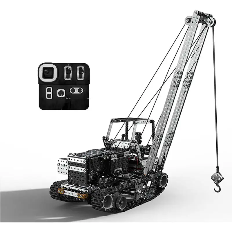 Remote Control Crane Truck Model Building Blocks Set 1745PCS Metal Engineering Car DIY Assembly Toys For Adults 3D Metal Puzzle