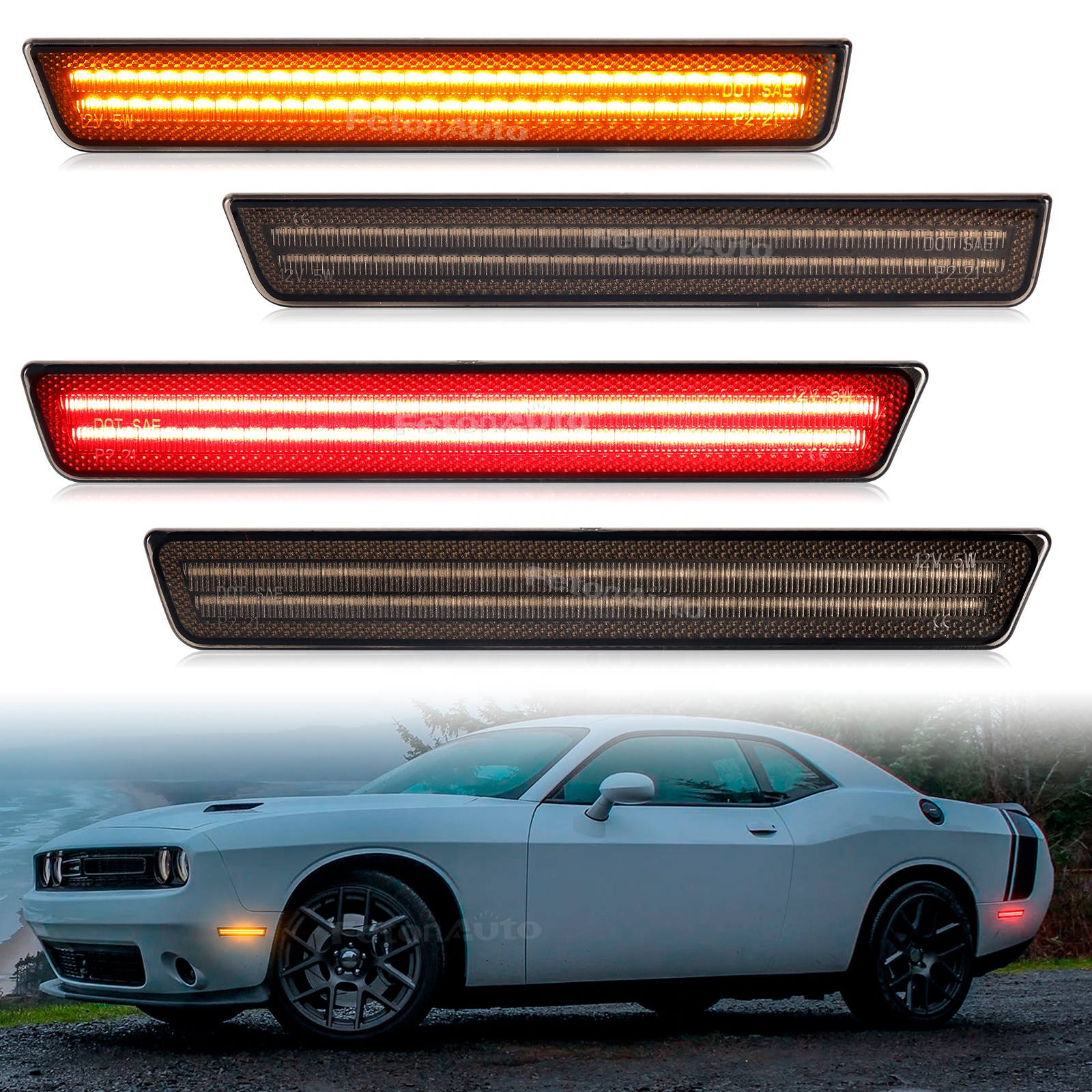 小物 CHALLENGER/LIGHTNING SIGNBOARD LED Amazon.com: PWOBVZ Dynamic White LED Side Marker Lights for