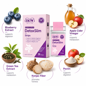 Complément Oral Détoxifiant Naturel DetoxSlim Marque Blanche pour la Gestion du Poids et le Nettoyage Doux de l'Intestin, Saveur Myrtille - Product Image 3