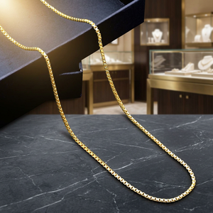 Cadena de Oro de Latón Chapada en Oro de 14K, 18K, 24K al por Mayor, Estilo Caja, Diseño Moderno, Cadenas de Moda, Collares - Product Image 5