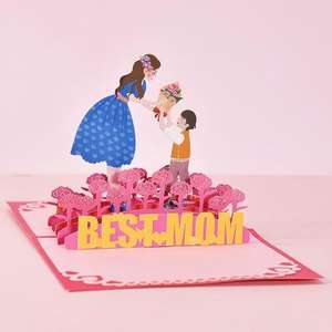 Best Mom <strong>Mother's</strong> <strong>Day</strong> Greeting <strong>Cards</strong> 3D Handmade Paper Folding Pop up <strong>Card</strong> Birthday Gifts <strong>Cards</strong> with Envelope and Blank Note - Product Image 2